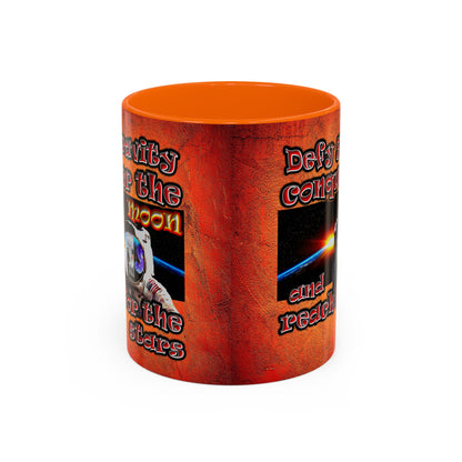 defy conquer reach - Accent Mug (burnt orange)
