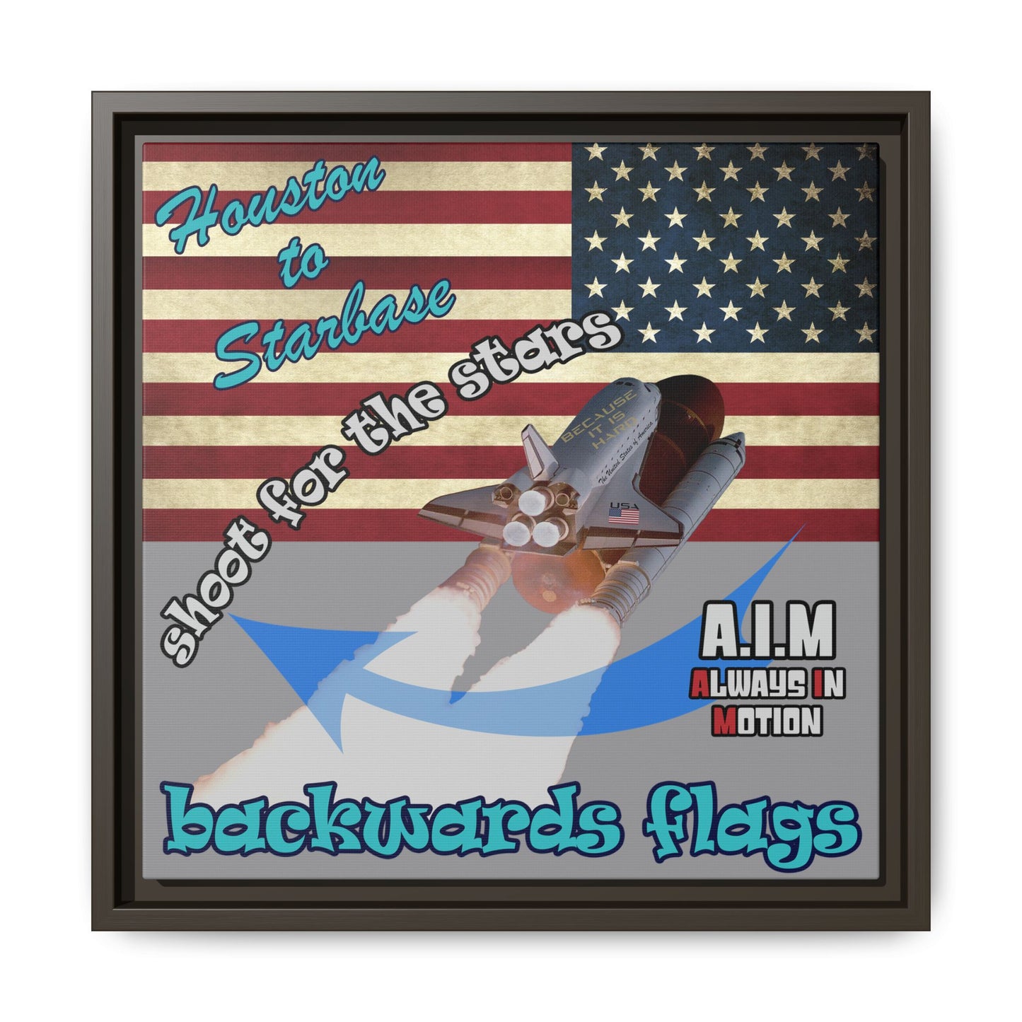 shoot for the stars - framed canvas art (grey)
