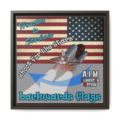 shoot for the stars - framed canvas art (grey)