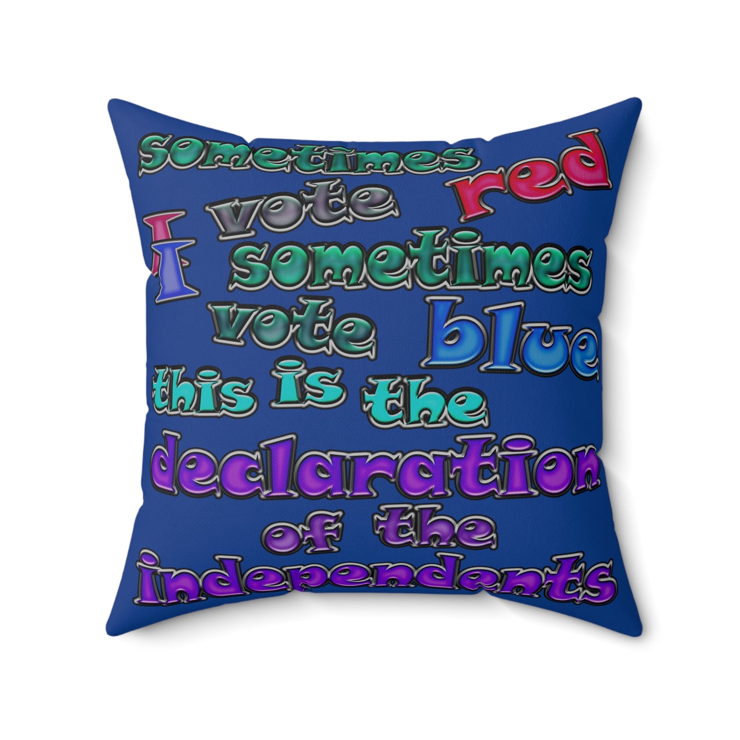declaration of the independents - Spun Polyester Square Pillow - (dark blue)