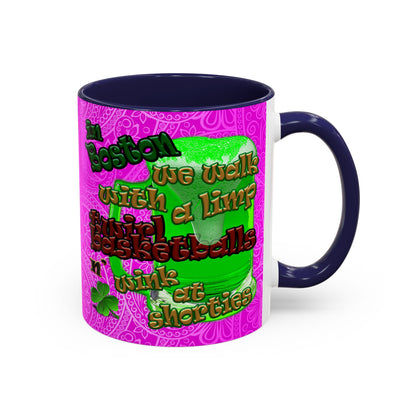 celtics logo - Accent Mug (pink swirl)