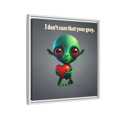 I don't care that your grey - framed canvas art (grey-light grey)