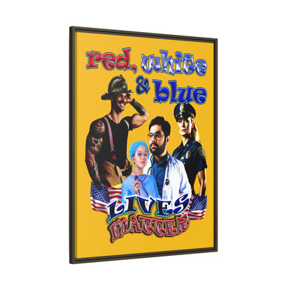 rw&b lives matter - framed canvas art (yellow)
