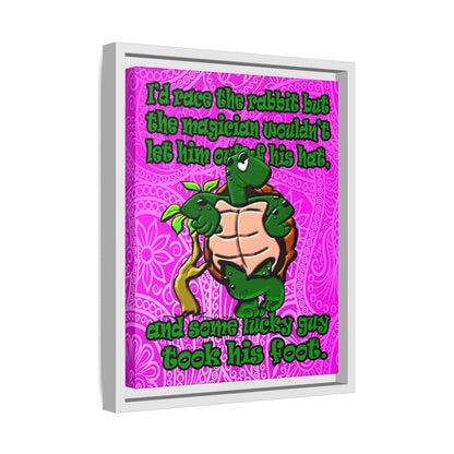 turtle race - framed canvas art (pink swirl)