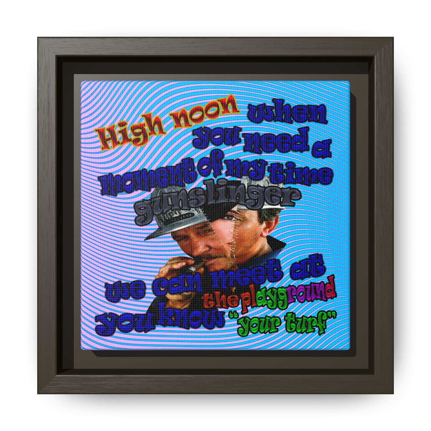 high noon - framed canvas art (light blue-purple wave)