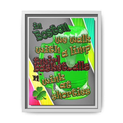 celtics logo - framed canvas art (rainbow split)