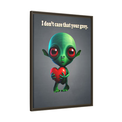 I don't care that your grey - framed canvas art (grey-light grey)