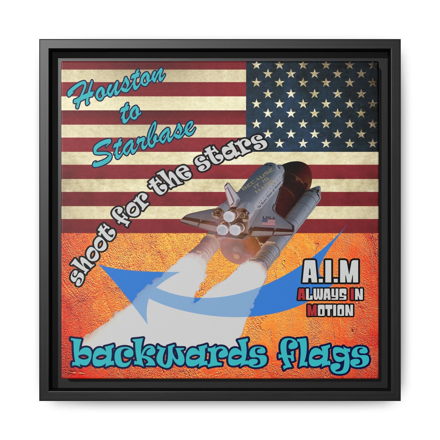 shoot for the stars - framed canvas art (burnt orange)
