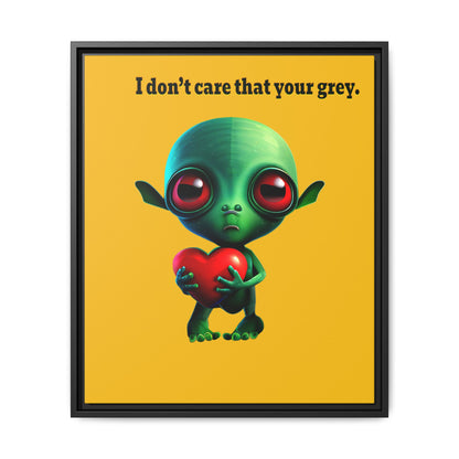 I don't care that your grey - framed canvas art (yellow)