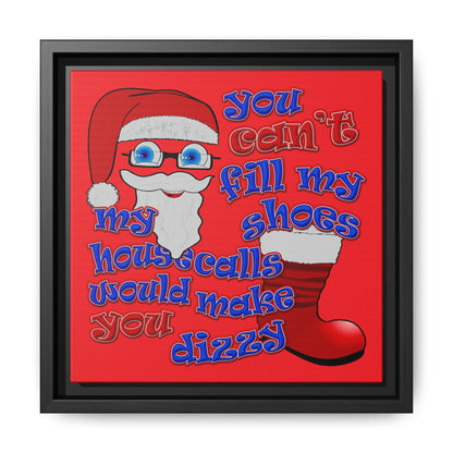 santa's shoes - framed canvas art (red)
