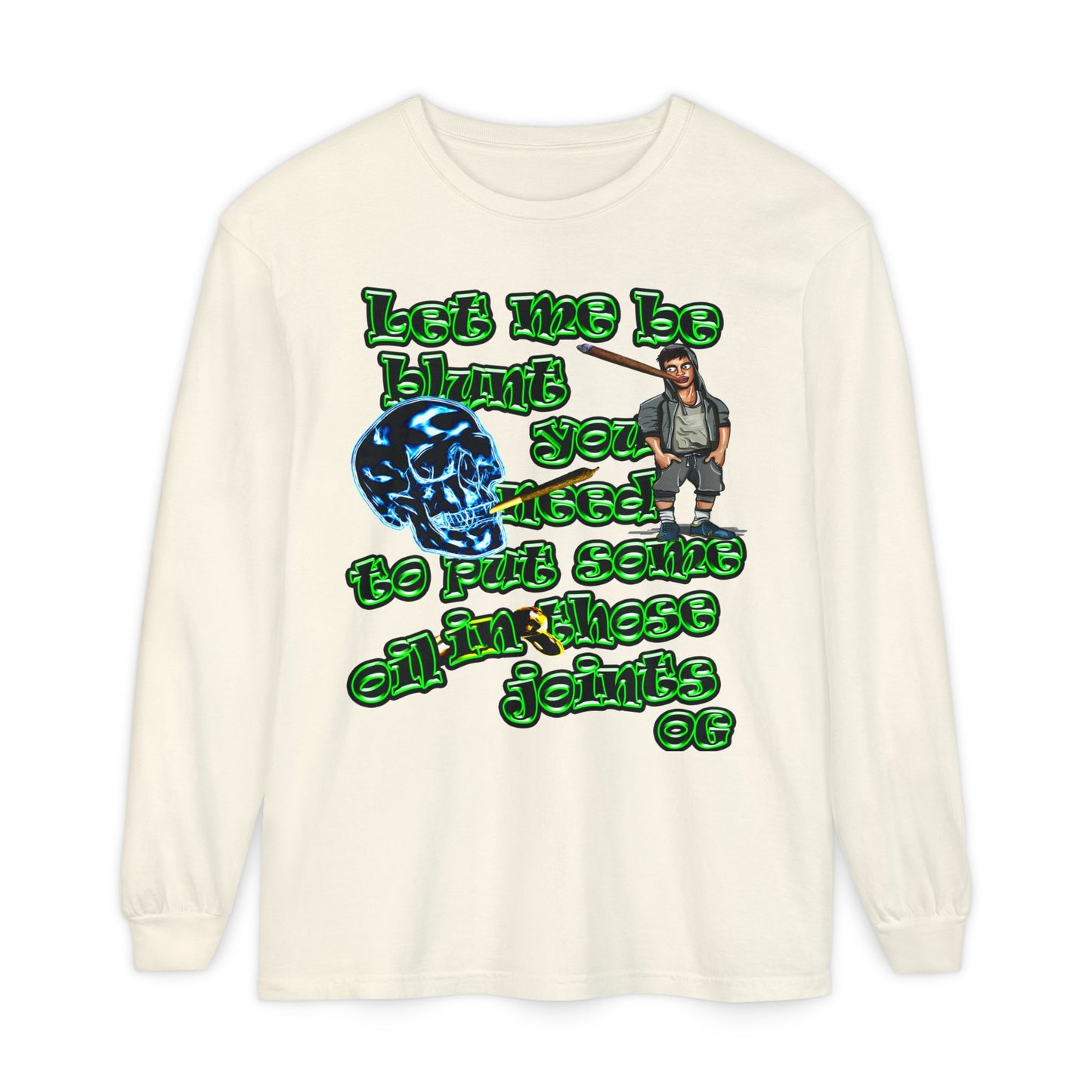og - Unisex Garment-dyed Long Sleeve T-Shirt