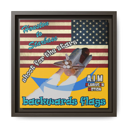 shoot for the stars - framed canvas art (yellow)