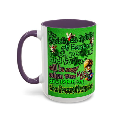 christmas spirits of boston - Accent Mug (green turf)