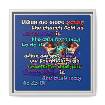 doggystyle - framed canvas art (dark blue)