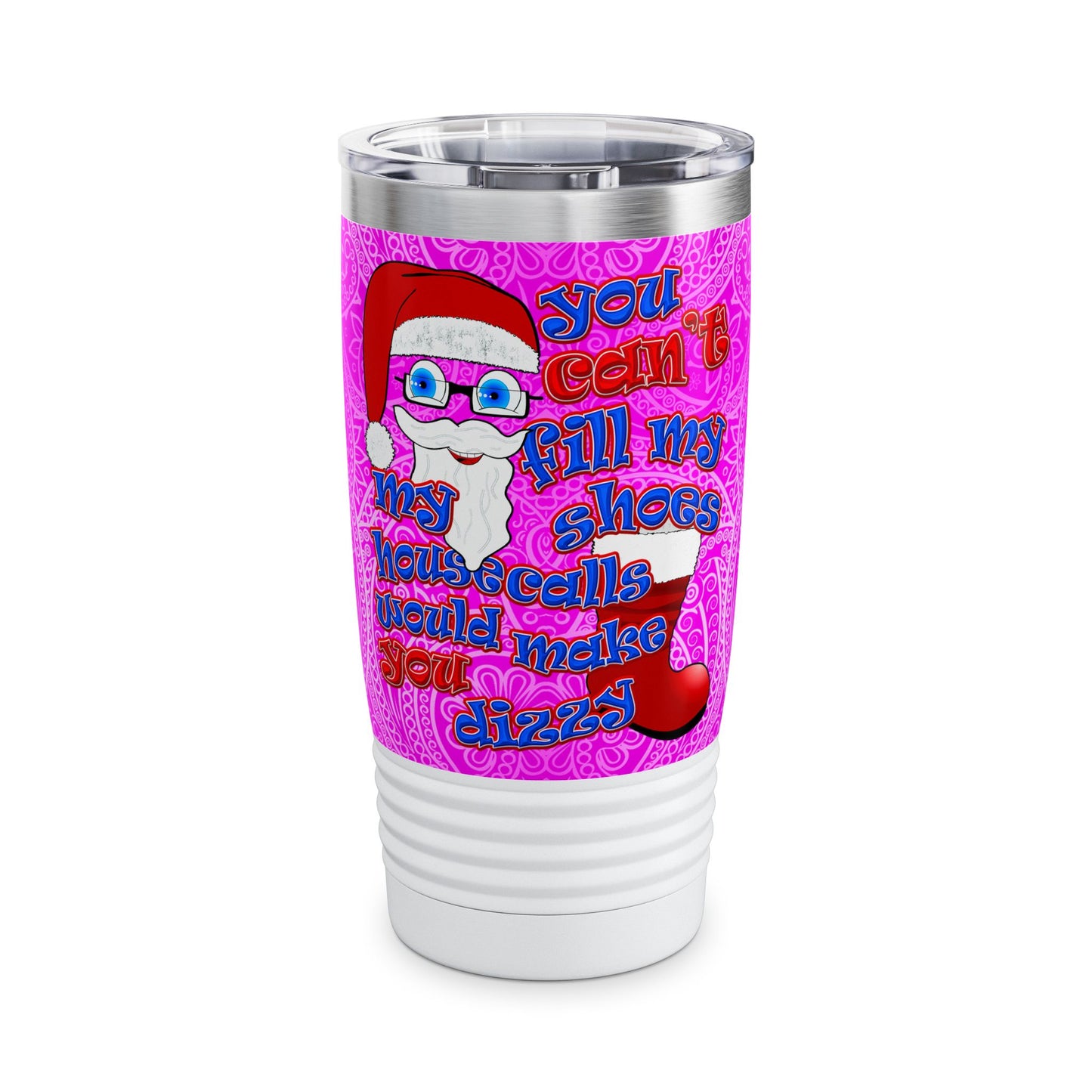 santa's shoes - Ringneck Tumbler, 20oz (pink swirl)