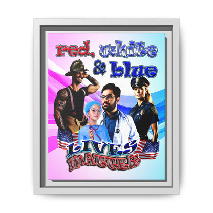 rw&b lives matter - framed canvas art (light blue-pink wave)