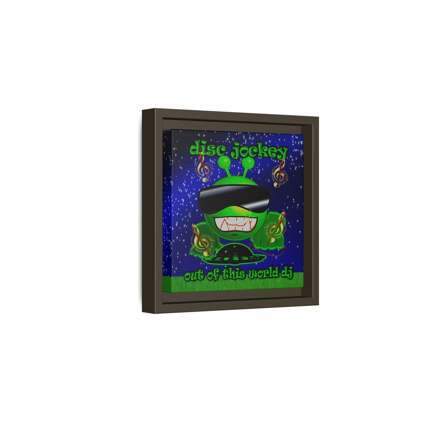 disc jockey - framed canvas art ('snoops' background)