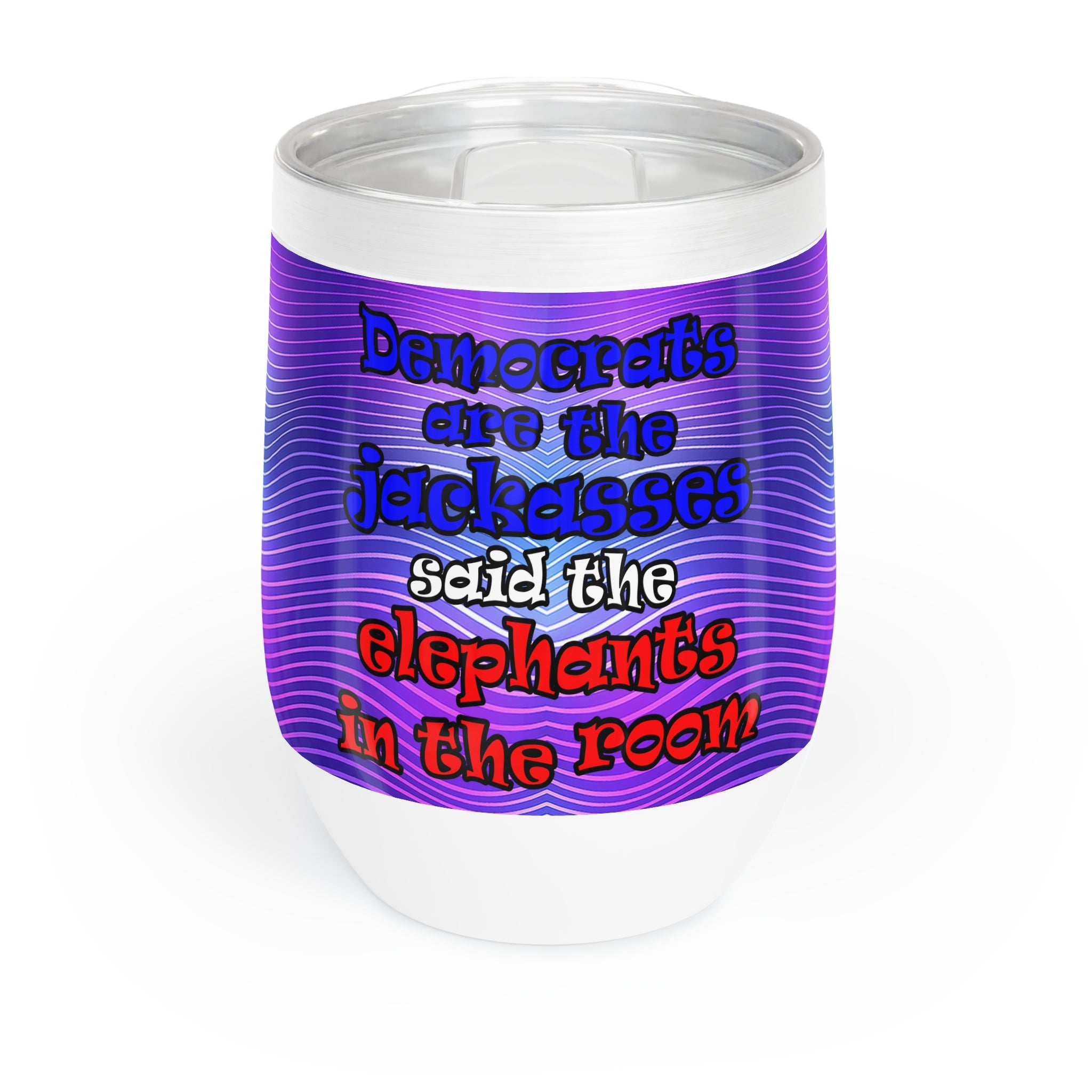 donkeys and elephants - Chill Wine Tumbler (purple wave)