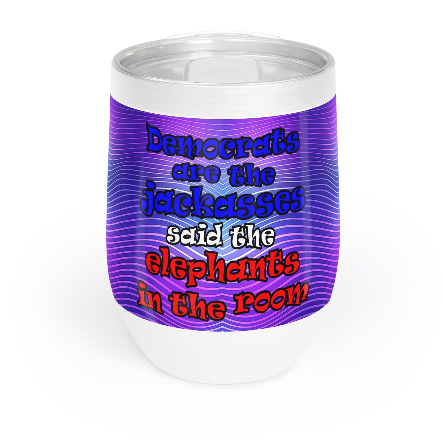 donkeys and elephants - Chill Wine Tumbler (purple wave)