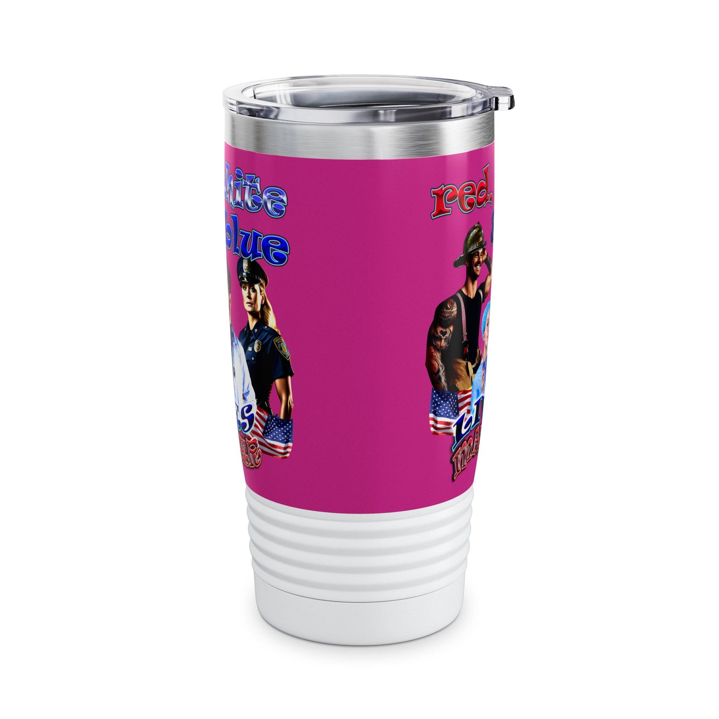 rw&b lives matter - Ringneck Tumbler, 20oz (pink)