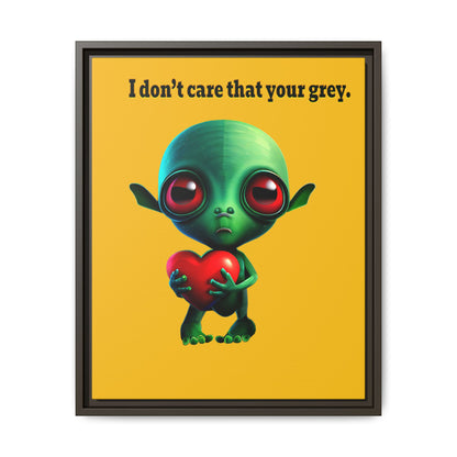 I don't care that your grey - framed canvas art (yellow)