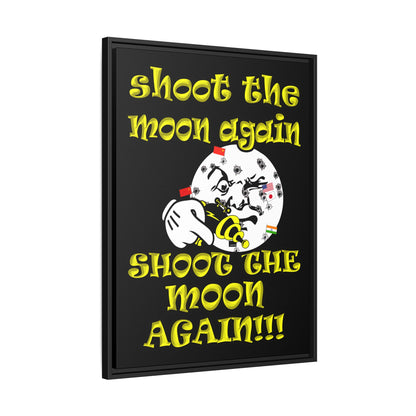 shoot the moon again - framed canvas art (black)