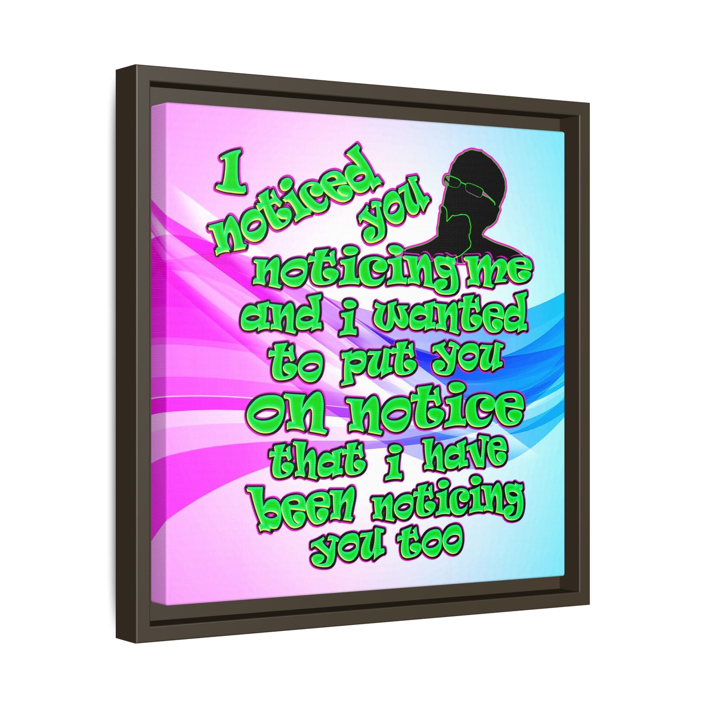noticed you noticing - framed canvas art (light blue-pink wave)