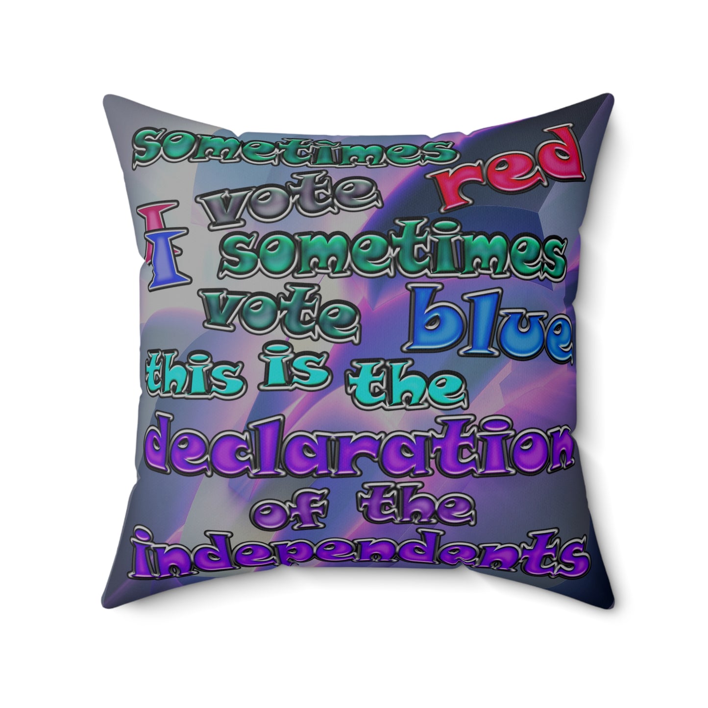 declaration of the independents - Spun Polyester Square Pillow - (grey-pink wave)
