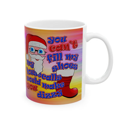 santa's shoes - White Mug (color blur)