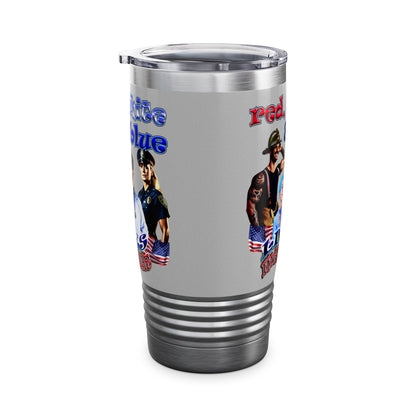 rw&b lives matter - Ringneck Tumbler, 20oz (light grey)