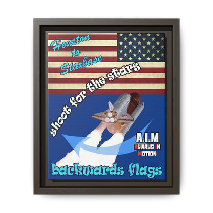 shoot for the stars - framed canvas art (dark blue)
