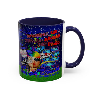 drop the beat - Accent Mug ('snoops' background)