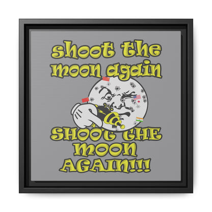 shoot the moon again - framed canvas art (grey)