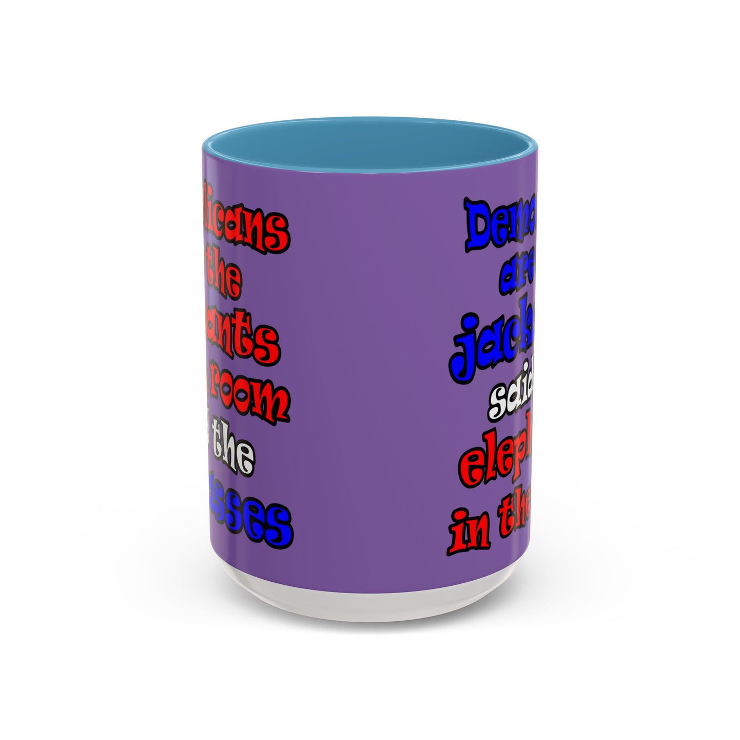 donkeys and elephants - Accent Mug (light purple)