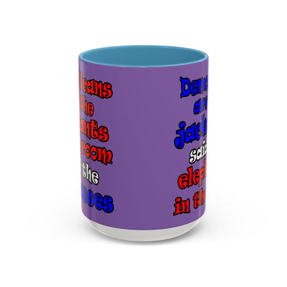 donkeys and elephants - Accent Mug (light purple)