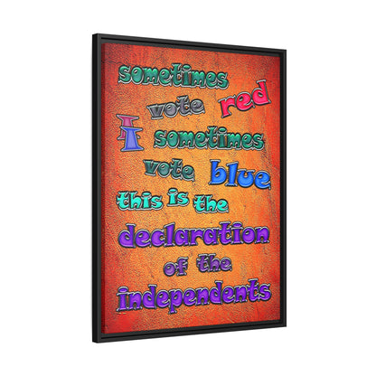 declaration of the independents - framed canvas art (burnt orange)
