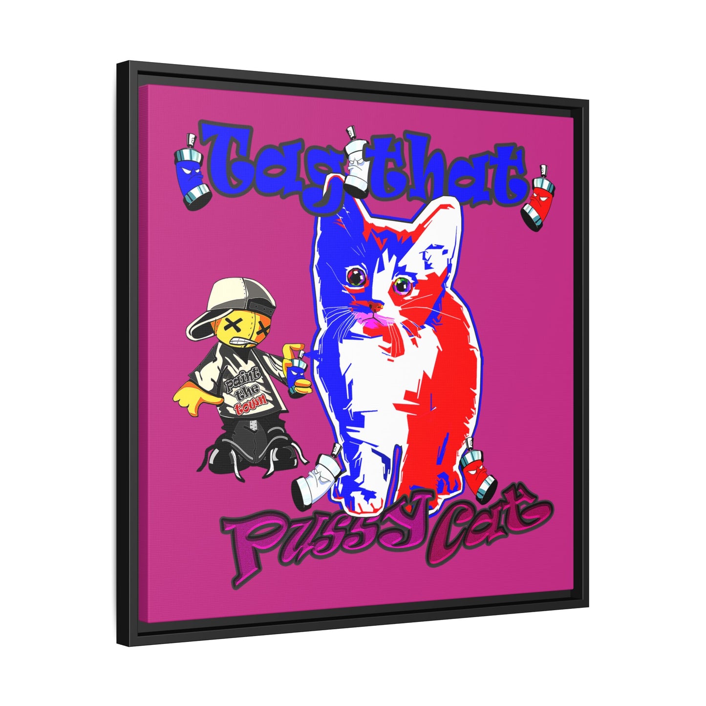 tag that - framed canvas art (pink)