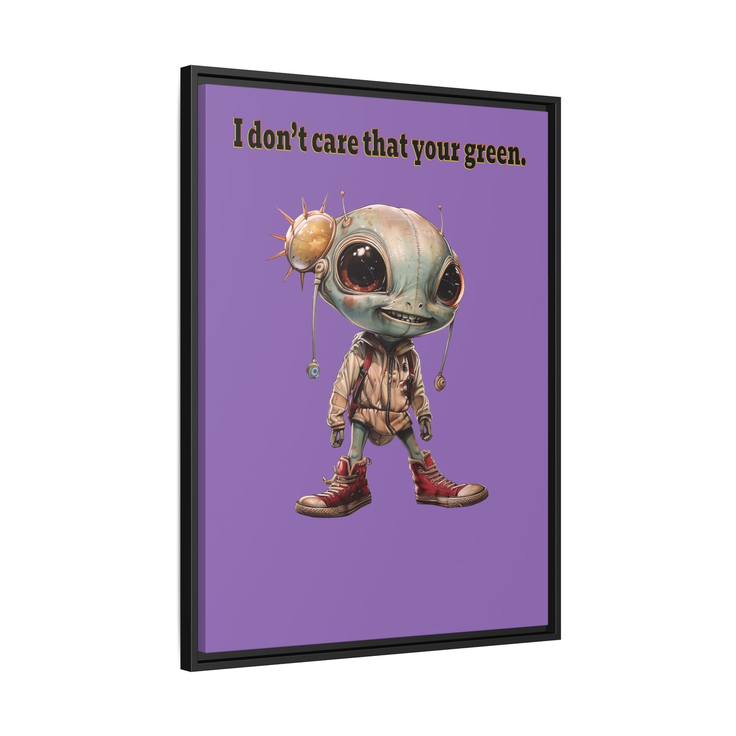 I don't care that your green - framed canvas art (light purple)