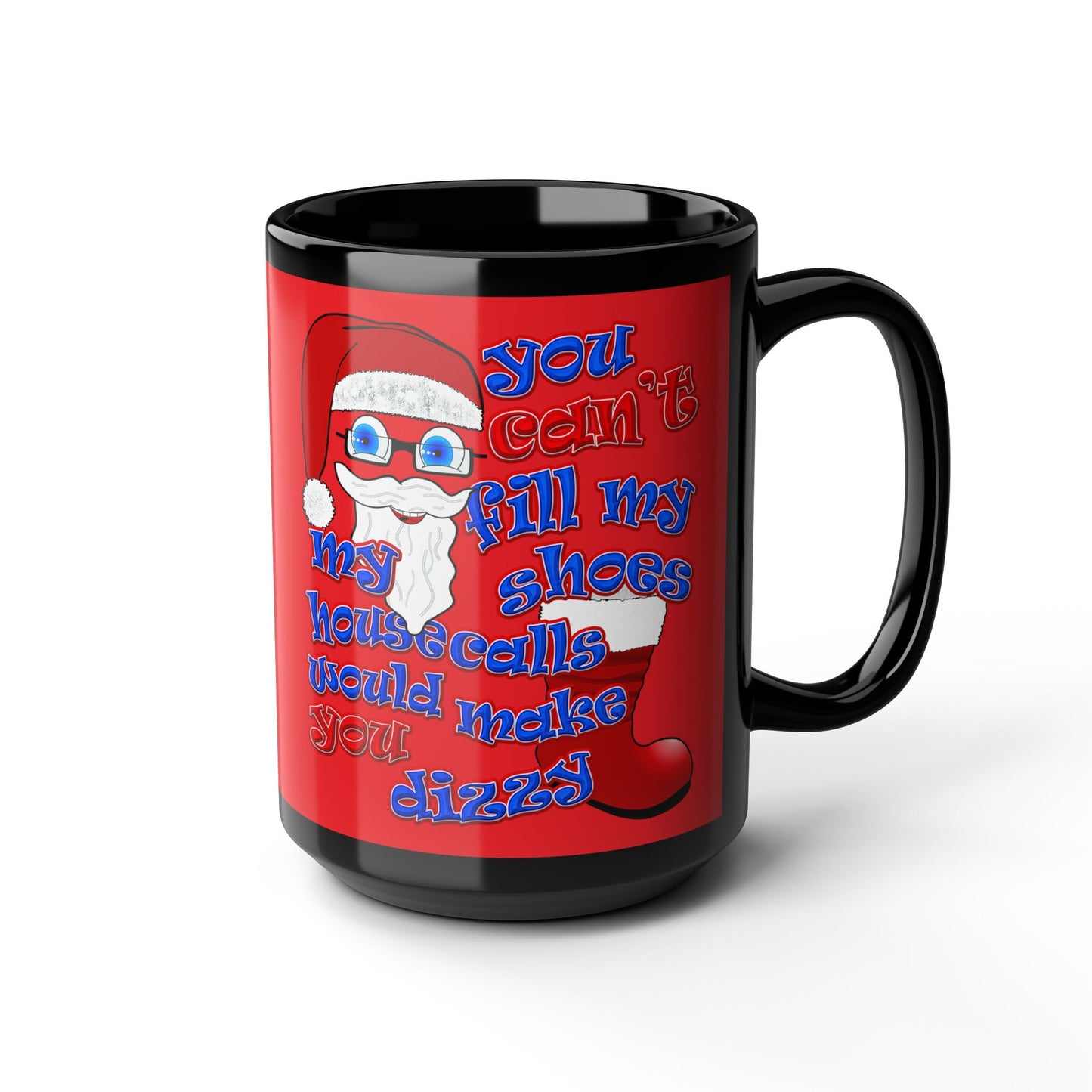 santa's shoes - Black Mug (red)