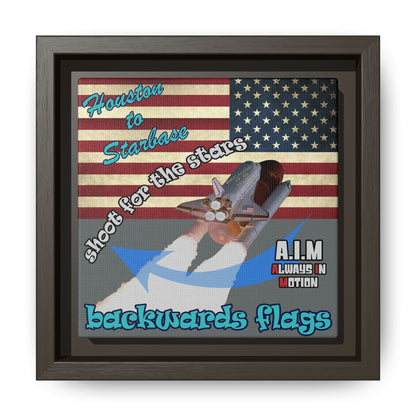 shoot for the stars - framed canvas art (dark grey)