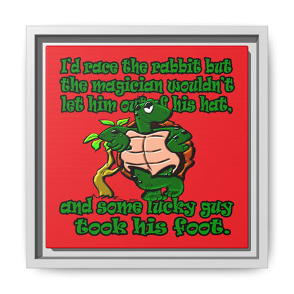 turtle race - framed canvas art (red)