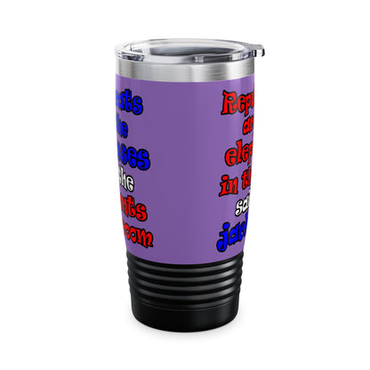 donkeys and elephants - Ringneck Tumbler, 20oz (light purple)