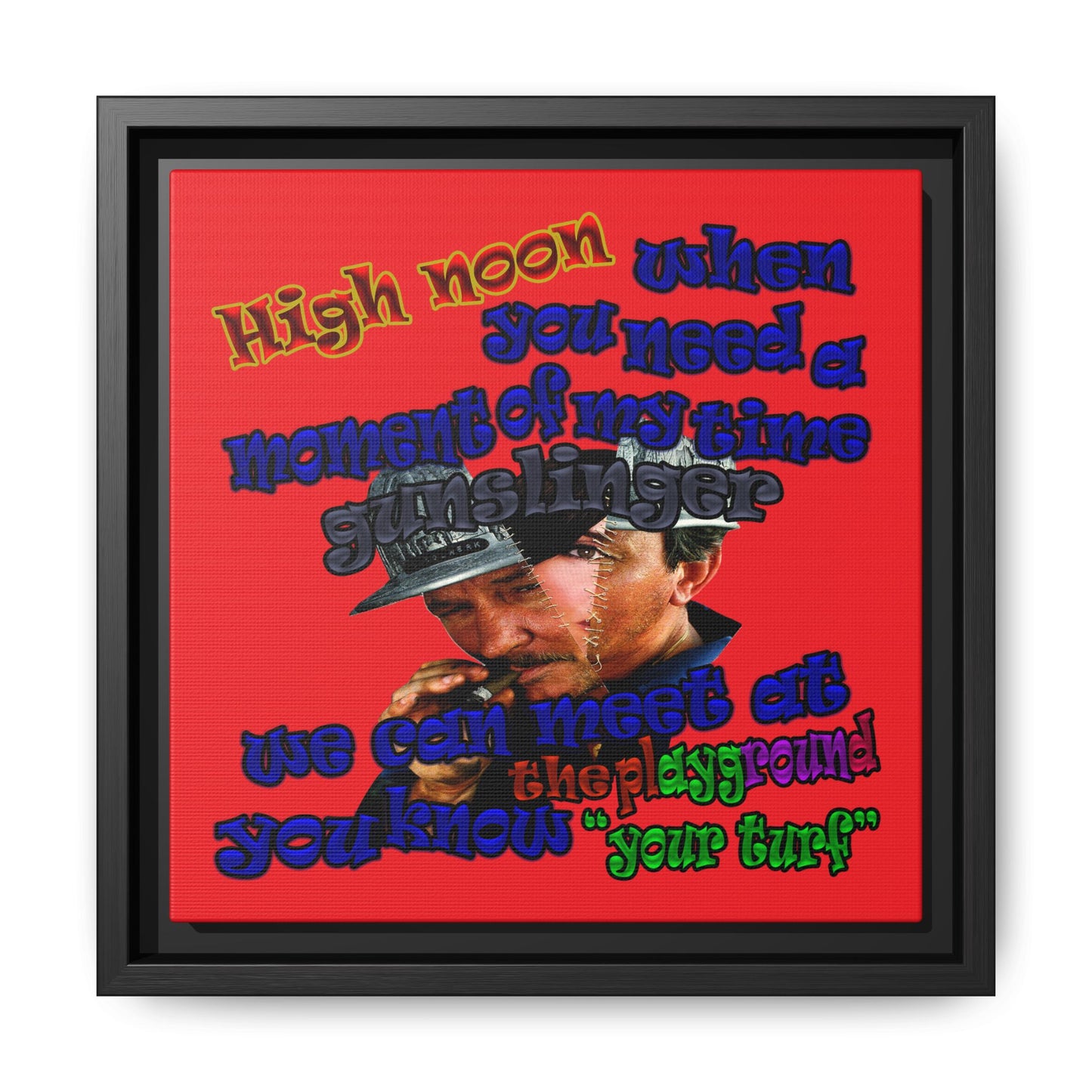 high noon - framed canvas art (red)