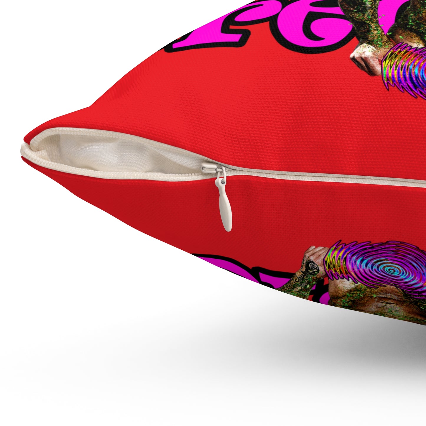 hoes b4 bros - Spun Polyester Square Pillow - (red)
