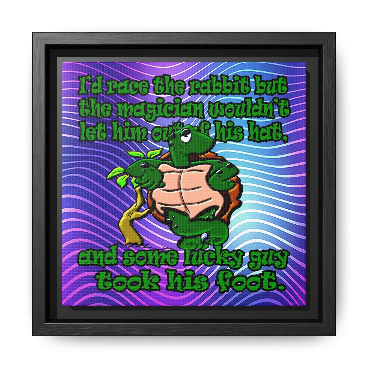 turtle race - framed canvas art (purple wave)
