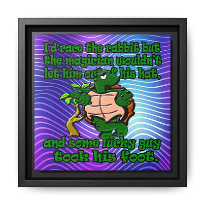 turtle race - framed canvas art (purple wave)
