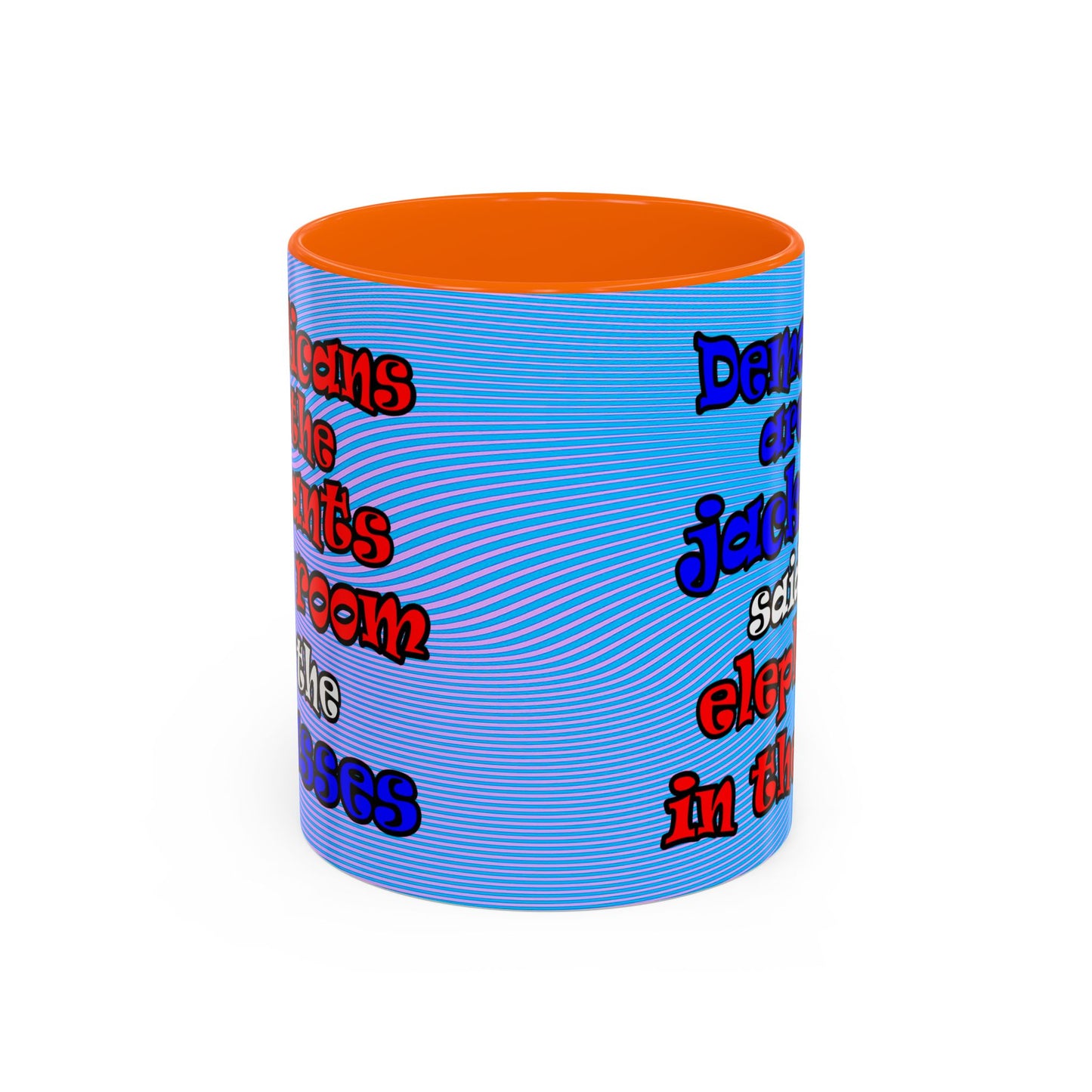 donkeys and elephants - Accent Mug (light blue-purple wave)