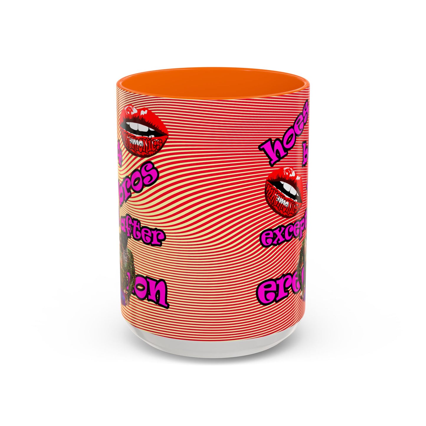 hoes b4 bros - Accent Mug (yellow-orange wave)