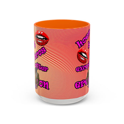 hoes b4 bros - Accent Mug (yellow-orange wave)