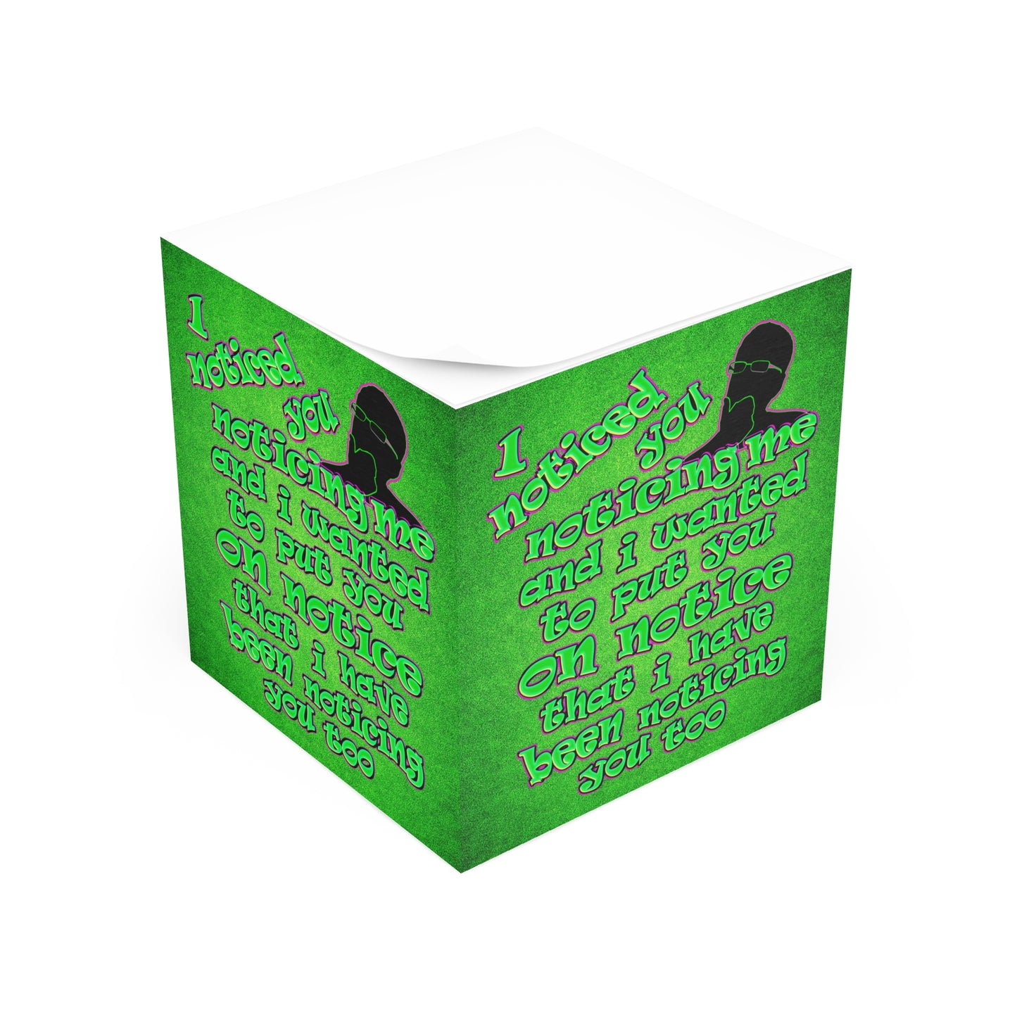 noticed you noticing - note cube (green turf)